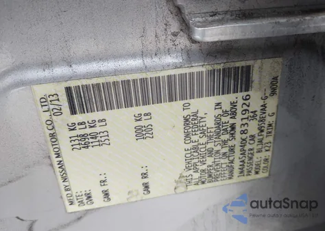 2013 Nissan Maxima 3.5 Sv from USA, damaged, VIN 1N4AA5AP4DC831926